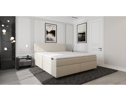 Anno 1588 - Boxspring Amsterdam - Pocketvering - Teddy Beige - 160x210 cm - Inclusief Dekbed en Kussens