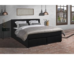 Anno 1588 - Boxspring Amsterdam - Pocketvering - Zwart - 180x210 cm - Inclusief Dekbed en Kussens