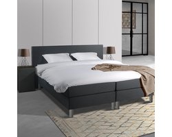 Anno 1588 Comforta Boxspringset - Pocketvering - Antraciet - 140x200 - Inclusief dekbed + 2 kussens