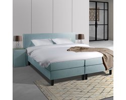 Anno 1588 Comforta Boxspringset - Pocketvering - IJsblauw - 90x200 - Inclusief dekbed + kussen