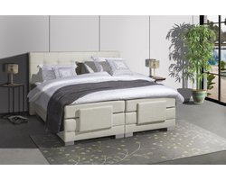 Anno 1588 - Elektrische Boxspring LUXA - Pocketvering - Luxe Topper - Beige - Boxspring 160x200 - Inclusief Montage + Dekbed en Kussens