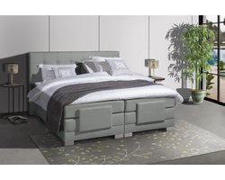 Anno 1588 - Elektrische Boxspring LUXA - Pocketvering - Luxe Topper - Grijs - Boxspring 180x200 - Inclusief Montage + Dekbed en Kussens