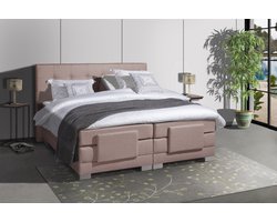 Anno 1588 - Elektrische Boxspring LUXA - Pocketvering - Luxe Topper - Oud Roze - Boxspring 140x200 - Inclusief Montage + Dekbed en Kussens