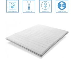 Anno 1588 Supreme Topper Traagschuim Saint Tropez - Katoen tijk - Hotelkwaliteit - ca. 8cm - 90x200