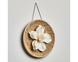 Anoq Misky de Rotan Wanddecoratie met handgemaakte Sola Bloem