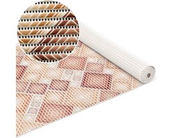 ANRO Badmat van zacht schuim Badematte Badvorleger Duschvorleger Antislip Badloper Patchwork Beigebruin 140x65cm
