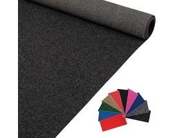 ANRO Eventtapijt Antraciet 400x100cm – Beurstapijt Loper Messeloper Bruiloftsloper Antislip Op Maat