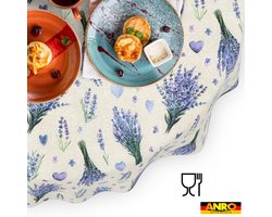 ANRO Tafelkleed Lavendel Paars Ovaal 260x140cm Rechte rand Afwasbaar Waterafstotend Binnen & Buiten