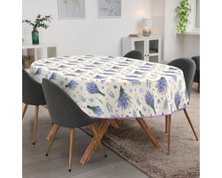 ANRO Tafelkleed Lavendel Paars Ovaal 280x140cm Met sierband Afwasbaar Waterafstotend Binnen & Buiten
