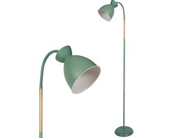 ANTEN Ijzeren Vloerlamp Groen - Ovale lampenkap - E27 Lamphouder MAX60W - 2 meter stekker kabel -drukknopschakelaar - Zonder lamp