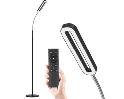ANTEN LED Vloerlamp Met leeslampje Zwart - Staande Lamp met Dimmer - Vloerlamp woonkamer - 12W 550 lumen 3000K-6000K mit Afstandsbediening