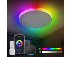 ANTEN RGB LED Plafondlamp - Wit - Plafoniere - Plafondlampen - Binnenverlichting - Dimbaar 8 staps - 3000K-6500K - 24W - Met Afstandsbediening & App