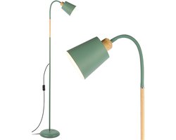 ANTENLICHT Ijzeren Vloerlamp Groen - Met lampenkap - E27 Lamphouder MAX60W - 2 meter stekker kabel - drukknopschakelaar - Zonder lamp