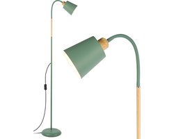 ANTENLICHT Industriële Vloerlamp Groen - Trapeziumvormige lampenkap - E27 fitting MAX60W - excl. lichtbronnen