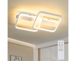 ANTENLICHT Plafondlamp LED - Plafonniere Vierkant - Wit - 3000K-6500K - 4.260LM - 38W - Dimbaar Met Afstandsbediening - Voor Eettafel | Kantoor | Hal | Woonkamer | Slaapkamer