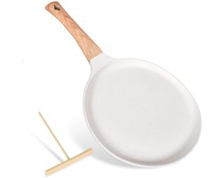 Anti-aanbak pannenkoekenpan - 24 cm - veelzijdig - medisch steen