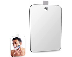 Anti-condens Scheerspiegel - Onbreekbare Scheerspiegel - Draagbare Kaptafel Spiegel - Acryl Wandspiegel - voor kamperen, hotel, buiten - zilver - 20×25cm