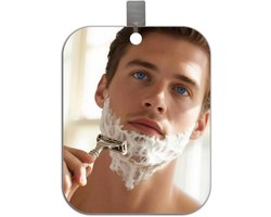 Anti-condensspiegel - Douche Anti-condensscheerspiegel - Badkameraccessoires Anti-condensscheerspiegel - 7" x 5" Anti-condensmake-upspiegel - Reizen, kamperen - Onbreekbaar Wandspiegel voor heren en dames, hangende opbergruimte