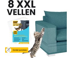 Anti krab Vellen - Meubelbescherming - 8 XXL vellen - Klevende anti krab vellen - Transparant - Bankbescherming - Krabpaal - Meubelbescherming Kat en Hond - 43.2 x 30.5cm
