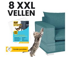Anti krab Vellen - Meubelbescherming - 8 XXL vellen - Klevende anti krab vellen - Transparant - Bankbescherming - Krabpaal - Meubelbescherming Kat en Hond - 43.2 x 32.5cm