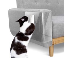 Anti Krab Velletjes voor Katten 45 x 30 cm - 2 XXL Transparante Folie - Dubbelzijdig Kleverig Meubelbescherming - Sofa & Meubel Protector tegen Krassen