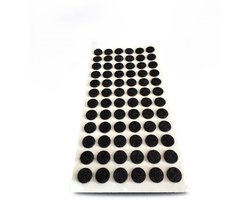 Anti Kras Vloerbeschermers Viltjes Zwart - 72 Stuks - Ø15mm - 3mm Dik - Zelfklevend Meubelvilt - Vloerglijders - Stoelviltjes - Vilt - Plakvilt Stoelpoten - Meubels - FSW-Products