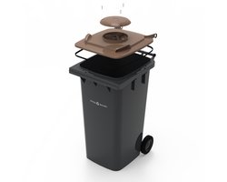 Anti maden en stank deksel - Kliko klep - 240 liter container - Bruin