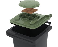 Anti Maden Kliko Klep - 120/140 liter - Groen - Container deksel (voor container met 33cm handgreep)