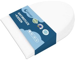 Anti-Reflux Kussen - Wigkussen Bed - Betere Ademhaling - Waterproof Hoes - 35 x 30 cm - Wit