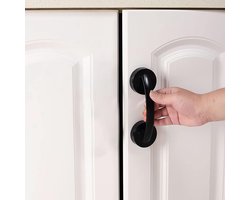Anti Slip Zuig Handvat - Handgreep met Zuignap - Badkamer Veiligheidsgreep - Helping Hand Handvat - 19.4cm - zwart - voor douche en toilet - Verplaatsbaar - Handig Hulpmiddel voor Kinderen en Ouderen
