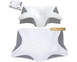 Anti Snurk Kussen – Ademvrij Hoofdkussen – Orthopedisch Memory Foam 60x40 cm – Inclusief Extra Kussensloop – Tegen Snurken & Nekklachten – 2026 Model FluxGoods