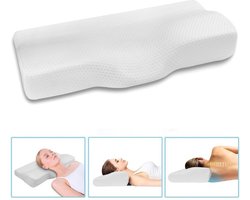 Anti Snurk Kussen – Apneu Kussen – Antisnurk kussen – Voorgevormd Kussen voor betere Luchtstroming – Hoofdkussen – Hellend kussen – Ergonomisch – Orthopedisch – zowel voor de Rugslaper als de Zijslaper – Tegen Slapeloze Nachten – Cadeautip