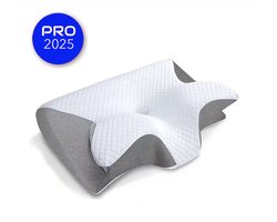 Anti snurk kussen - Voor iedere slaaphouding - 60x40 cm - Hoofdkussen - Apneu - Ergonomisch & orthopedisch - Slaap - Vlinder - Kussen - Nekklachten - Memory foam - wit - Alyze