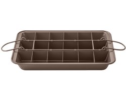 Antiaanbak cakevorm Vaste bodem Bakvorm Vierkant rooster Cakebakplaat Antiaanbaklaag Snelontgrendelende coating Brownievorm - Bakvorm
