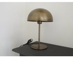 Antiek Brons Tafellamp – Retro Design – 23x23x36 cm – Metaal – Halfbol Kap – Sfeerverlichting voor Woonkamer, Slaapkamer of Bureau