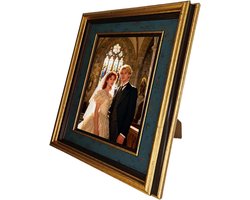 Antiek Foto Lijstje 20 x 25 cm, Verweerd Tafel- en Wandframe van Hars, Elegante Decoratie voor Thuis en Uniek Cadeau voor Fotoliefhebbers