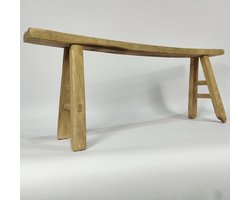 Antiek Houten Kungfu Bankje - Handgemaakt - Massief Hout