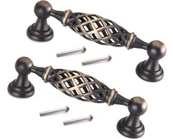 Antieke Boog Handvatten voor Meubels - 2 Stuks Brons Vintage Ladegrepen