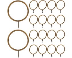 Antieke bronzen gordijnringen - set van 28 - 38 mm