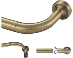 Antieke bronzen gordijnroede, 28-86 inch verstelbaar, 1 inch diameter, aluminium afwerking, wandmontage