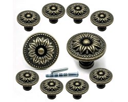Antieke bronzen rozenknoppen voor laden - Vintage bloemknoppen voor dressoirs - Retro-stijl - antiek koper - Meubelaccessoires - Perfect voor kasten en laden