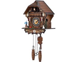 Antieke Houten Koekoek Klok - Traditionele Wandklok met Slinger