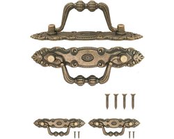 Antieke Inklapbare Meubelgrepen - Set van 2 in Brons Vintage Design (10,5 x 2 cm)