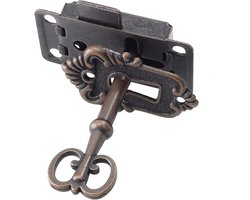 Antieke kast slot - Decoratief retro meubel slot met sleutel - 2 types