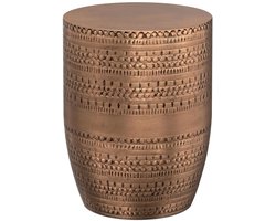 Antieke Koperen Bijzettafel - Multifunctioneel - 1 stuk - Massief Metaal - 15" x 15" x 20"