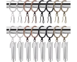 Antieke Koperen Gordijnringen 120 Stuks met Haken 30mm