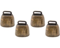 Antieke Koperen Klokken voor Boerderij Dieren - 4 Stuks Bronzen Anti-Verlies Belletjes voor Klokken en Decoratie
