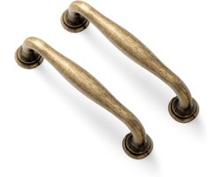 Antieke Messing Handgrepen 96mm - 6 Stuks Vintage Kastgrepen van Zinklegering voor Keuken en Meubels