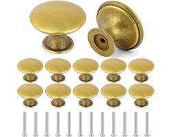 Antieke Messing Knoppen voor Meubels - 12 Stuks, Perfect voor Laden en Deuren, Decoratieve Handgrepen