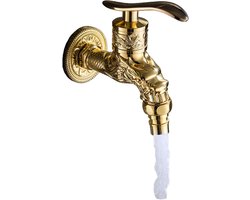 Antieke Messing Kraan voor Badkamer en Keuken, Vintage Design voor Binnen en Buiten, Tuin en Wasbak